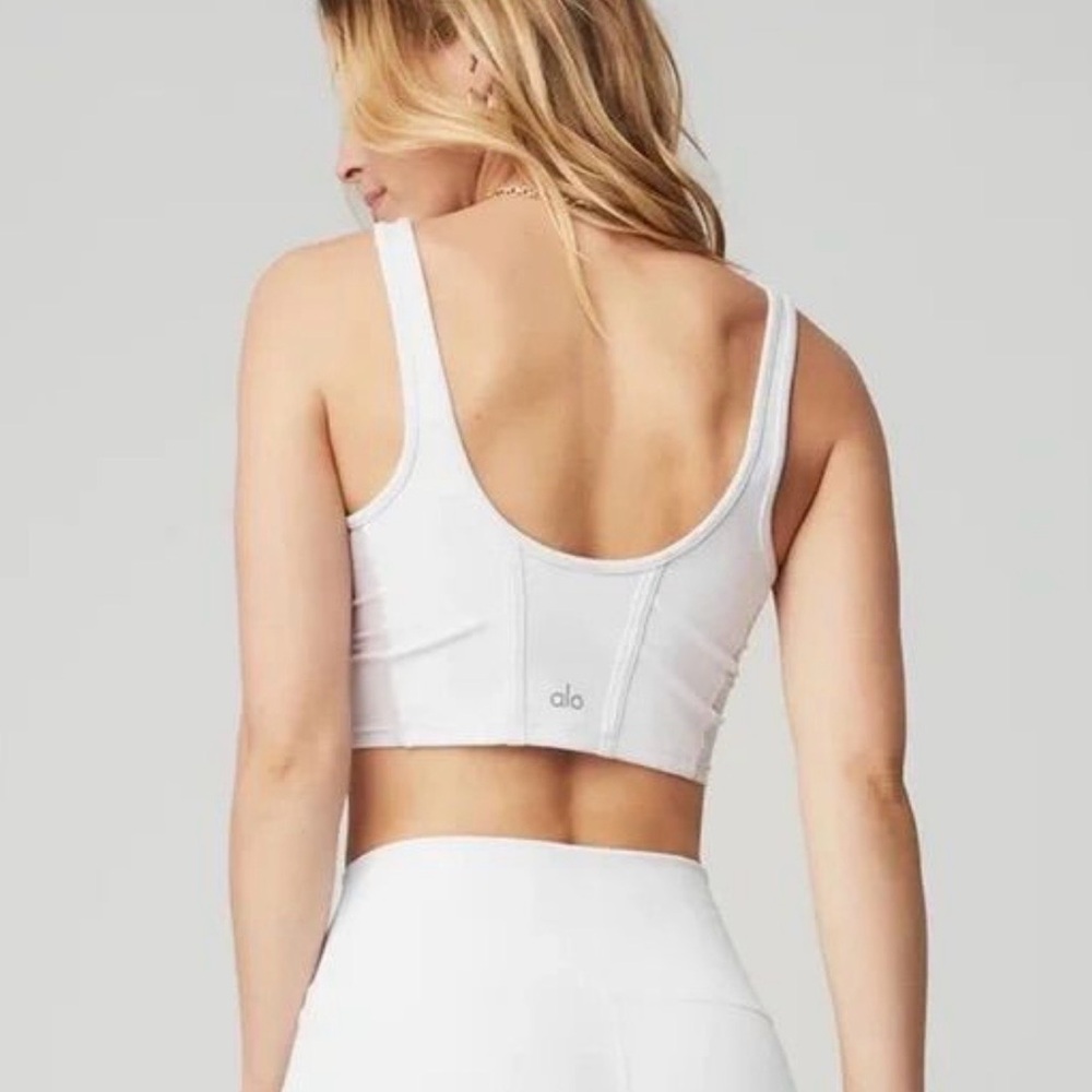 ALO Yoga Corset Classic White Sports Bra